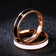 Классические черно-белые кольца, керамические титановые стальные кольца для влюбленных, простые кольца на палец для женщин/мужчин, кубическое обручальное кольцо, Anneaux