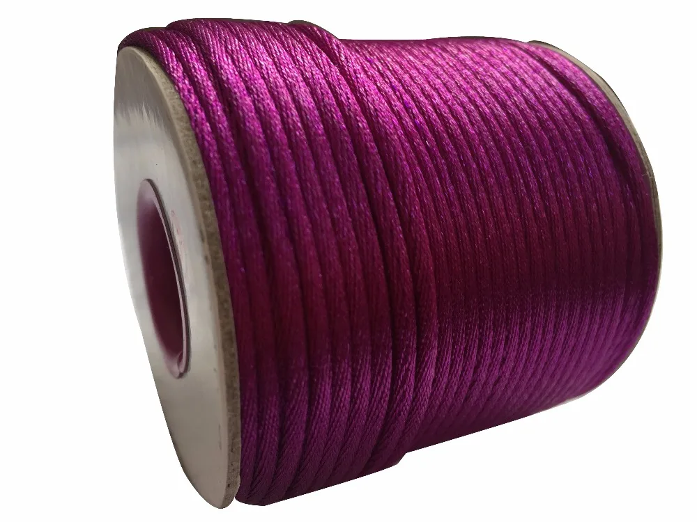 

2mm Dk Purple Rattail Nylon Cord+60m/roll Jewelry Findings Macrame Rope Shamballa Bracelet String Beading Cords Accessories