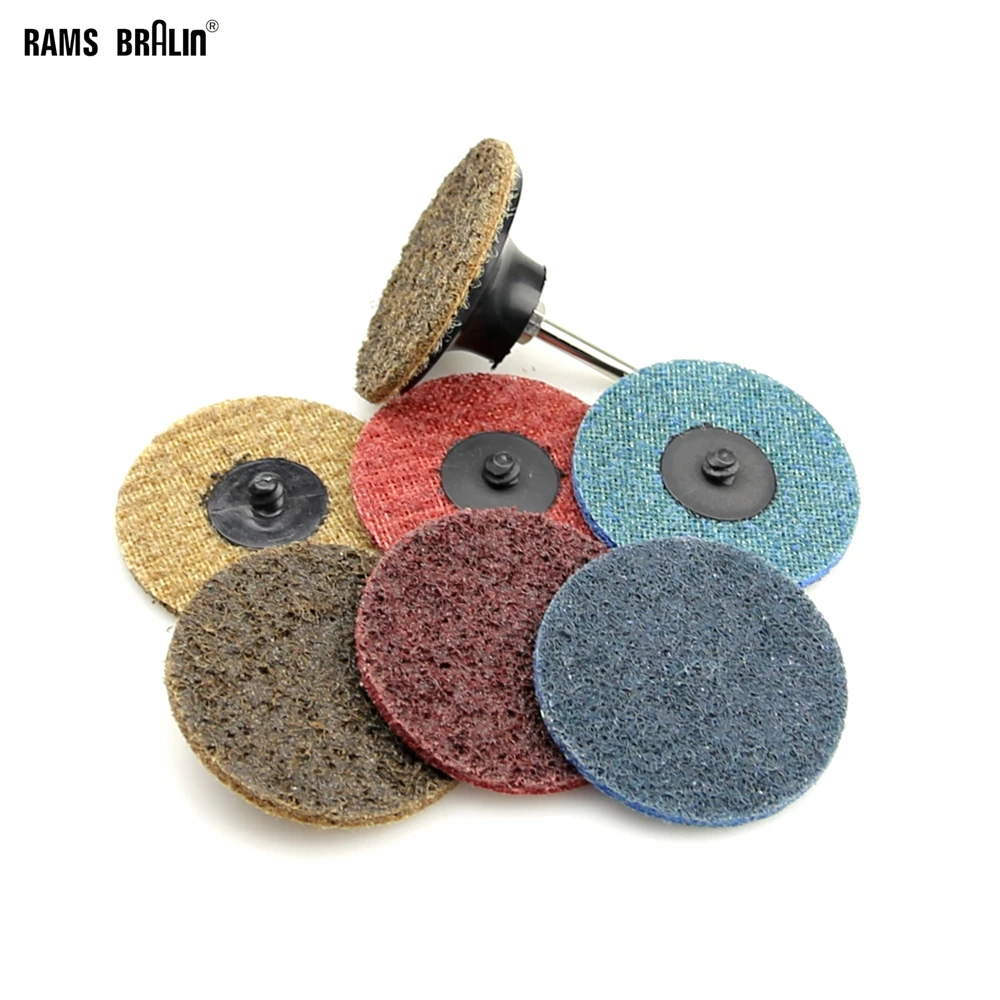 

30 pieces 3" Scotch Brite Roloc Sanding Disc Coarse to Fine Nylon Scour Polishing Pad + 1 Holder Nozzle Drill Grinder Tools