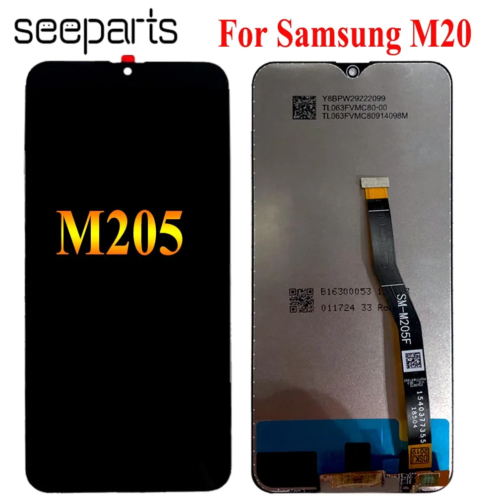 Дисплей Super AMOLED для Samsung Galaxy M20 ЖК-дисплей SM M205F/DS сенсорный экран с дигитайзером в
