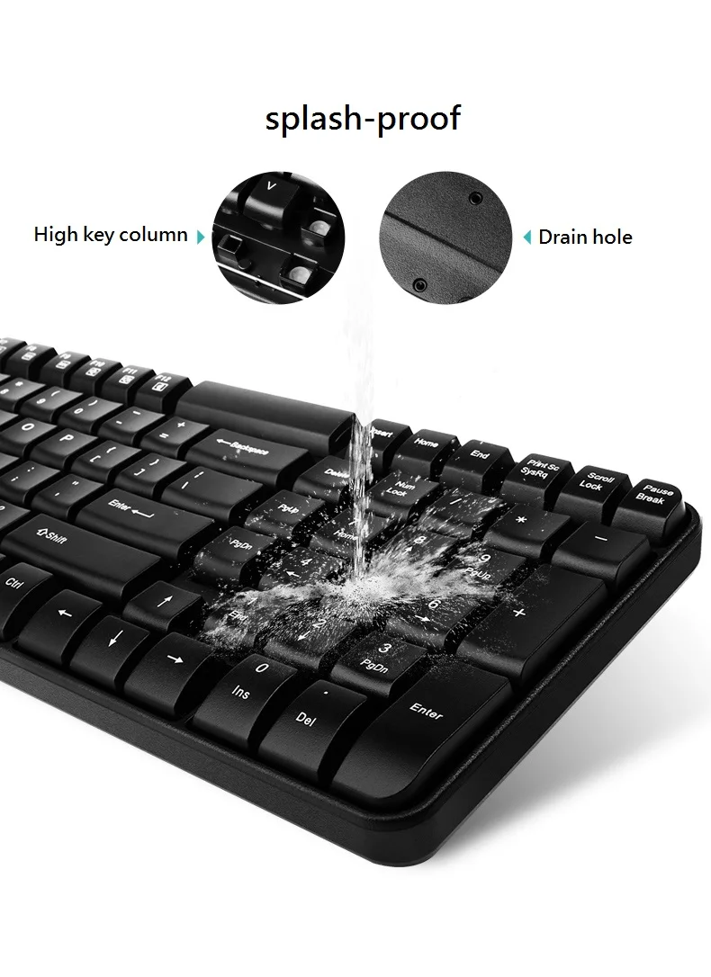 Оригинальная беспроводная клавиатура и мышь Rapoo X1800S с водонепроницаемой клавиатурой для компьютера, домашнего офиса, ПК, ноутбука, настольного компьютера