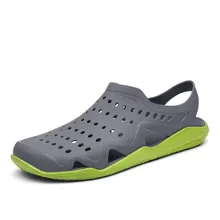 Летние Для мужчин тапочки дышащие пляжные сандалии Сабо мужской обуви перфорированная обувь Для мужчин обувь сандалии