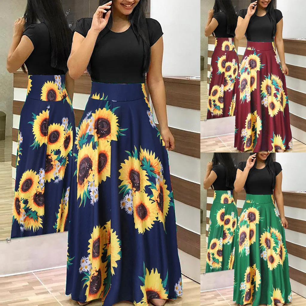 sunflower print sundress
