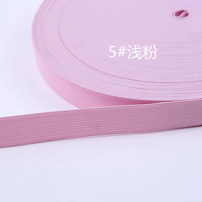 Многоуровневая эластичная лента 20 мм 25 мм 40 м полиэфирная лента тесьма швейная кружевная отделка талии DIY сумки брюки аксессуары для одежды - Цвет: 5 light pink