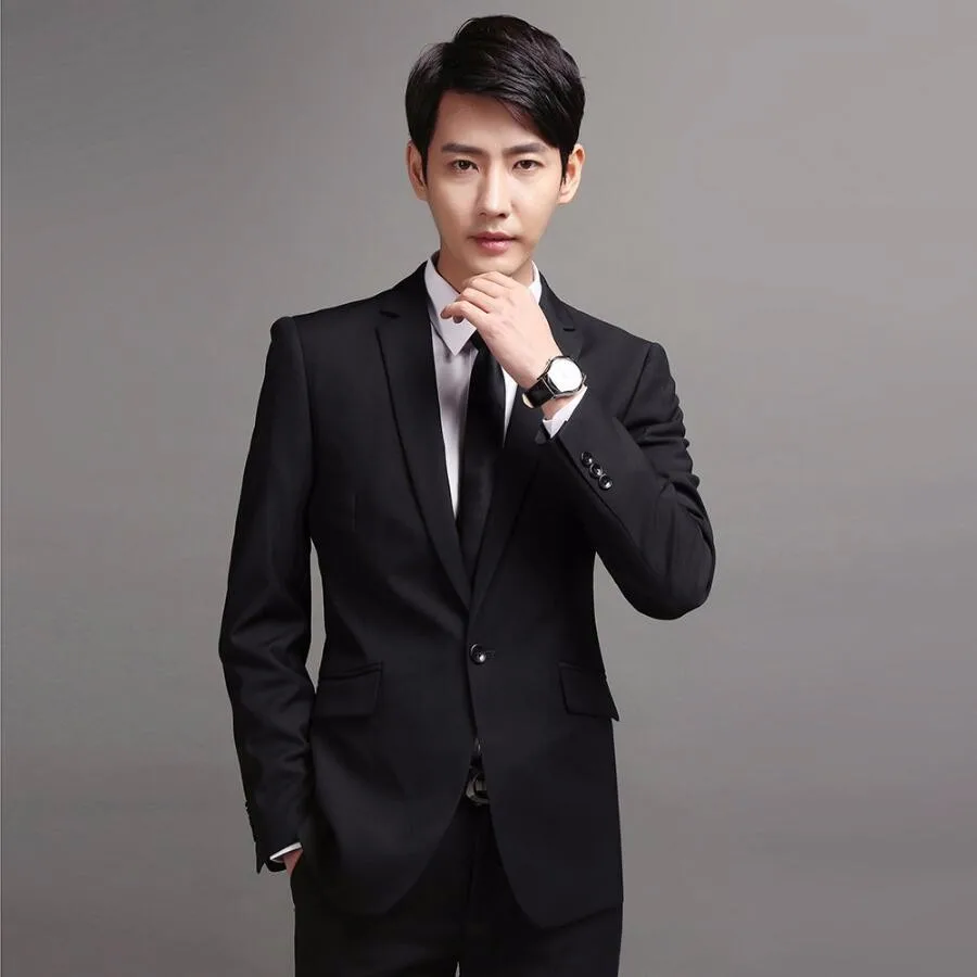 19.1 Factory custom men's suit qiu dong business suits white-collar men cultivate one's morality work career suits two-piece outfit