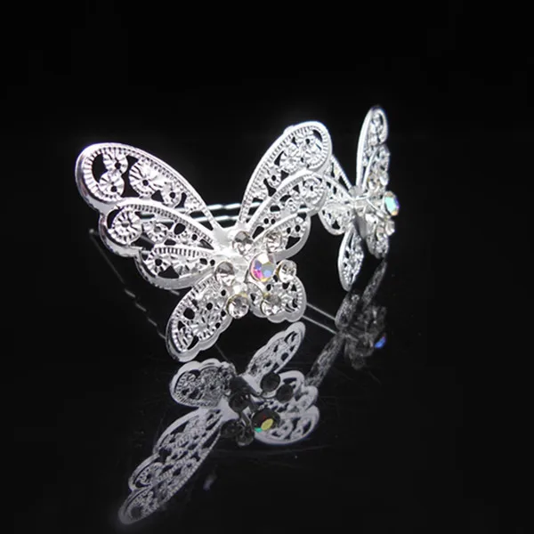 60 Pcs Bridal Butterfly Rhinestones Crystal Prom Wedding Headband Hair Pins Hair Clips