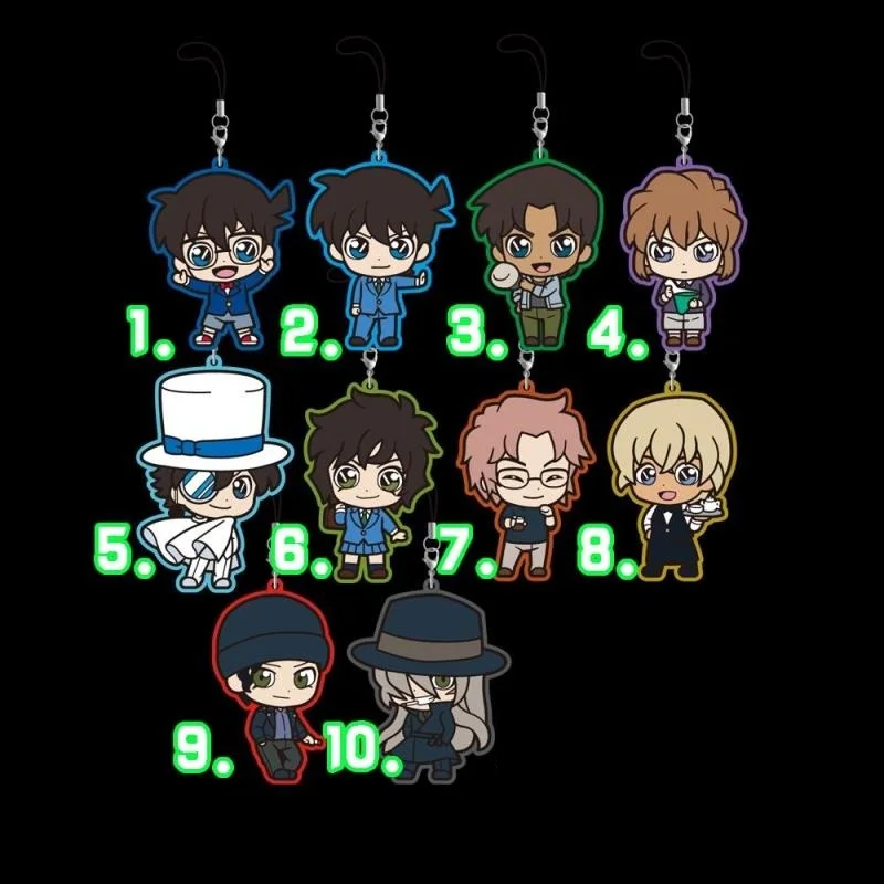 

Conan Anime Detective Conan Jimmy Kudo Kaitou Kiddo Hattori Heiji SEGA C Ver Rubber Keychain