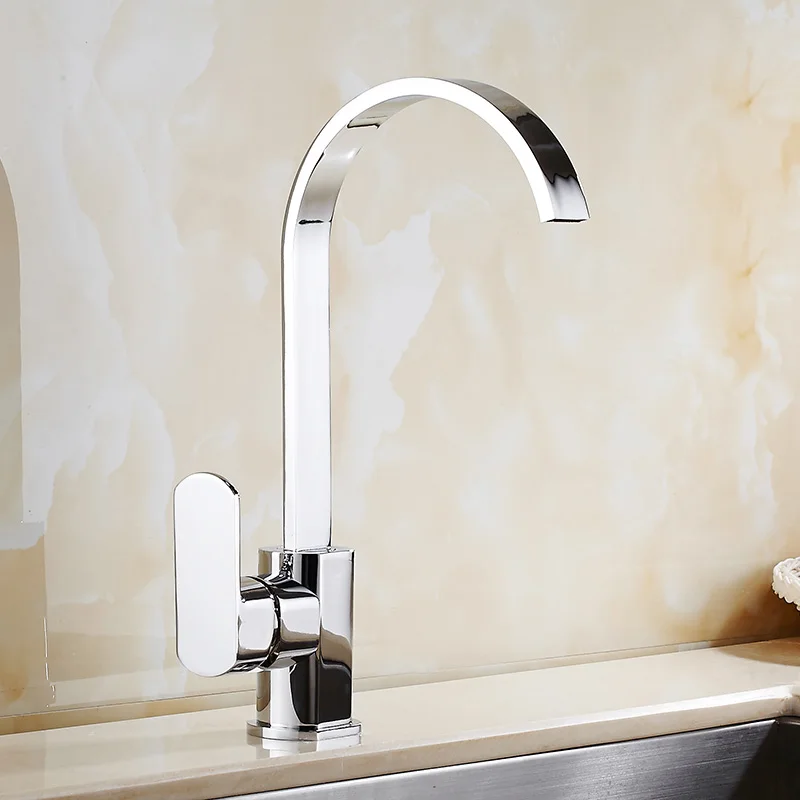 

Free shipping Copper Single Handle Single Hole Kitchen Mixer Faucet With Hot and Cold Function vessel Sink Water Tap 8073