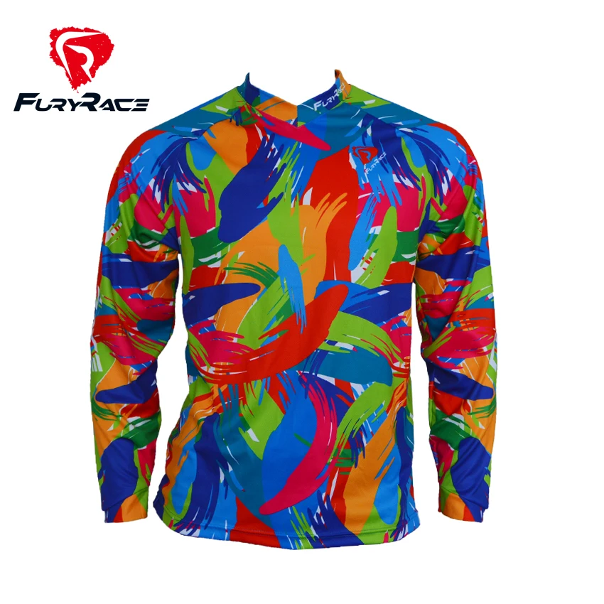 

Fury Rrace 2017 Cycling Jersey Men MTB Mountain Bike Bicicleta Downhill Jerseys Long Sleeves Motocross Motorcycle MX T-Shirts