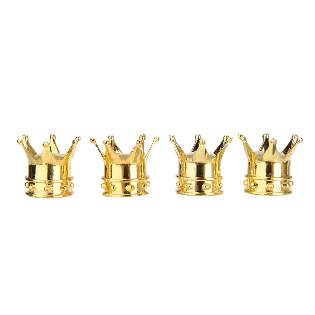 For Car Truck Bike 4pcs Gold Aluminum Vent Cap Crown Style Car Wheel Tyre Tire Air Valve Stem Cap Dust Covers Mayitr