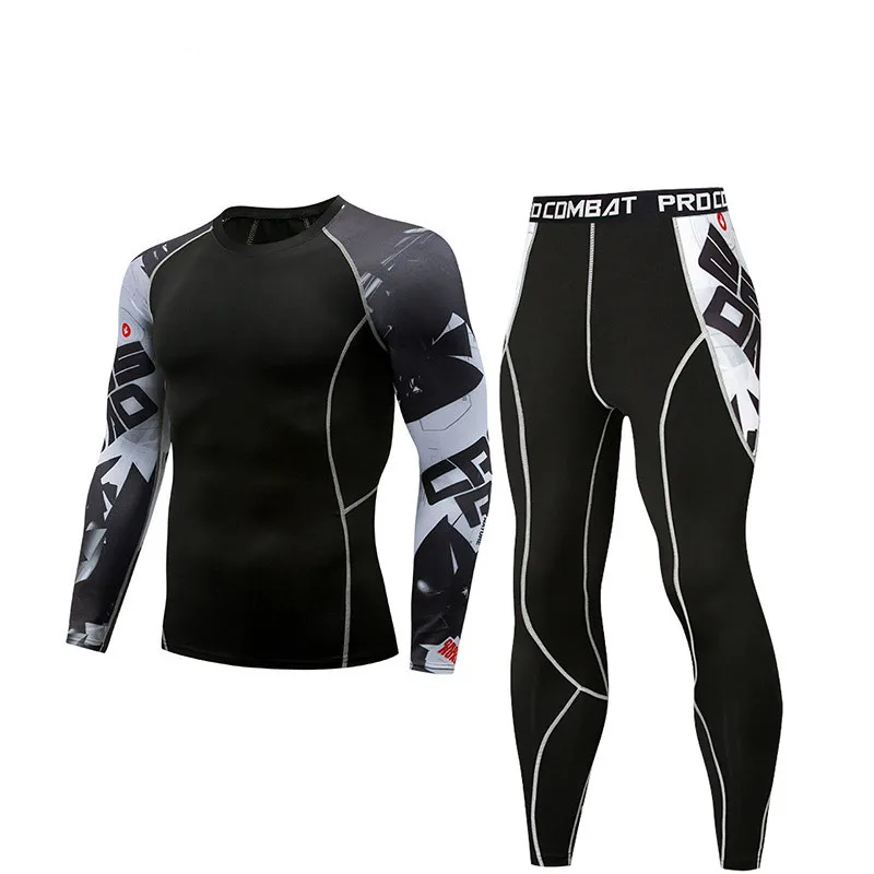 Мужская одежда для спортзала, фитнеса, спортивная одежда, быстросохнущие компрессионные костюмы, мужской набор для бега, фитнес облегающий спортивный костюм для мужчин, для бега на открытом воздухе - Цвет: A3