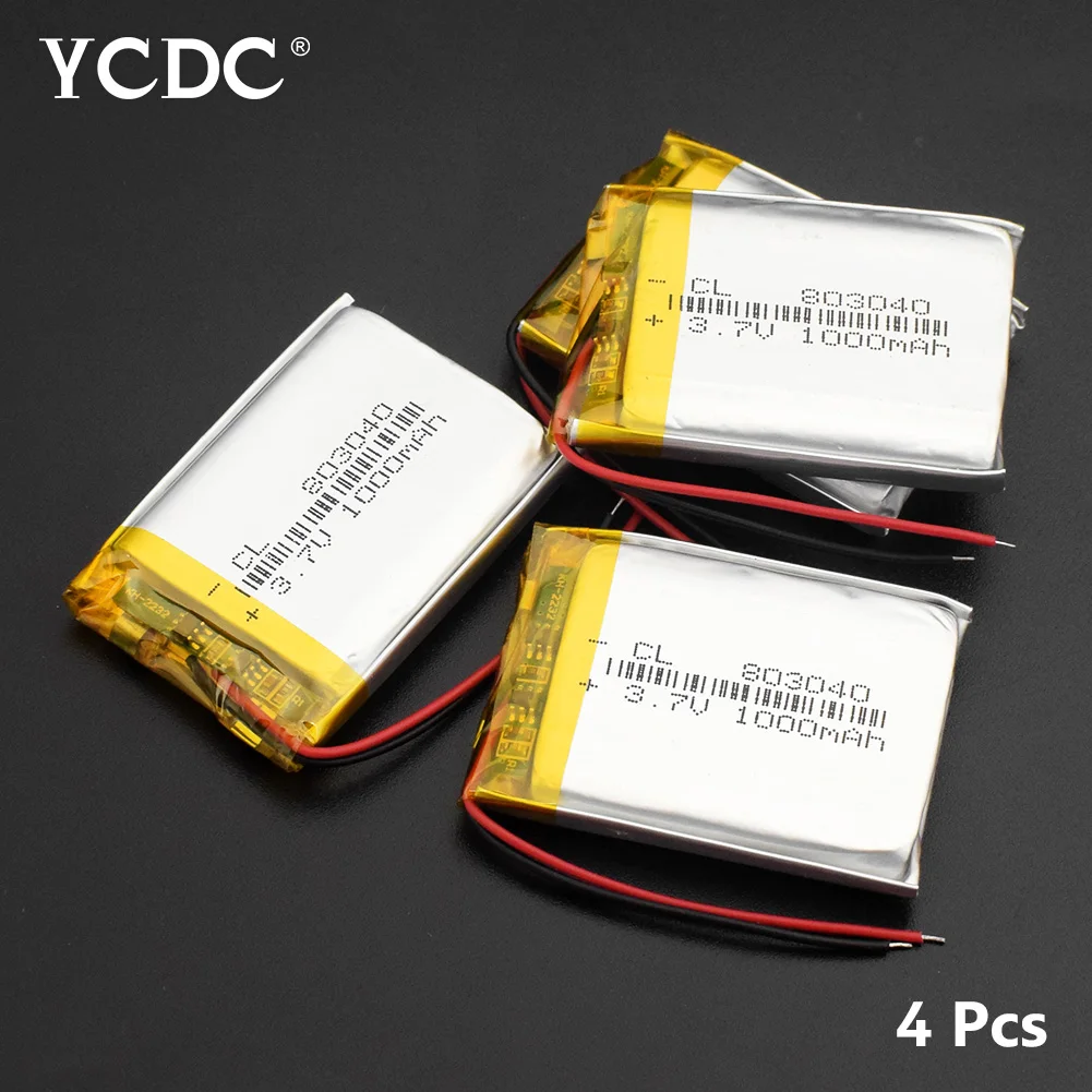

Rechargeable 803040 3.7V 1000mAh Lipo Battery Replacement Lithium Polymer Batteries For Bluetooth speaker PDA