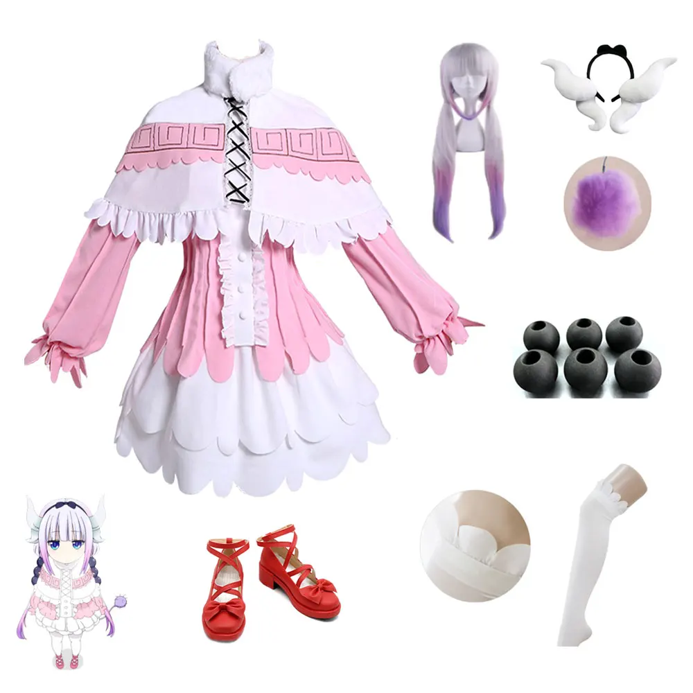 

DM COS Kanna Cosplay Japanese Anime Kobayashi's Dragon Maid Kamui Kanna Cosplay Costume Halloween Party Kawai Womenswear