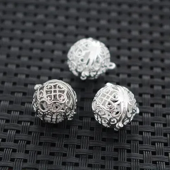 

15mm Multi-color Round Ball Filigree Flower Hollow Cage Locket Pendants For DIY Essential Oil Diffuser Perfume Chime Making