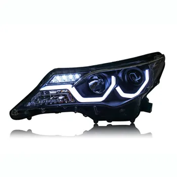 

2pcs Ownsun LED Double-U Sharp Eagle Eye DRLs HID Bi-Xenon Projector Len Replacement Headlights For Toyota RAV4 2013-2015