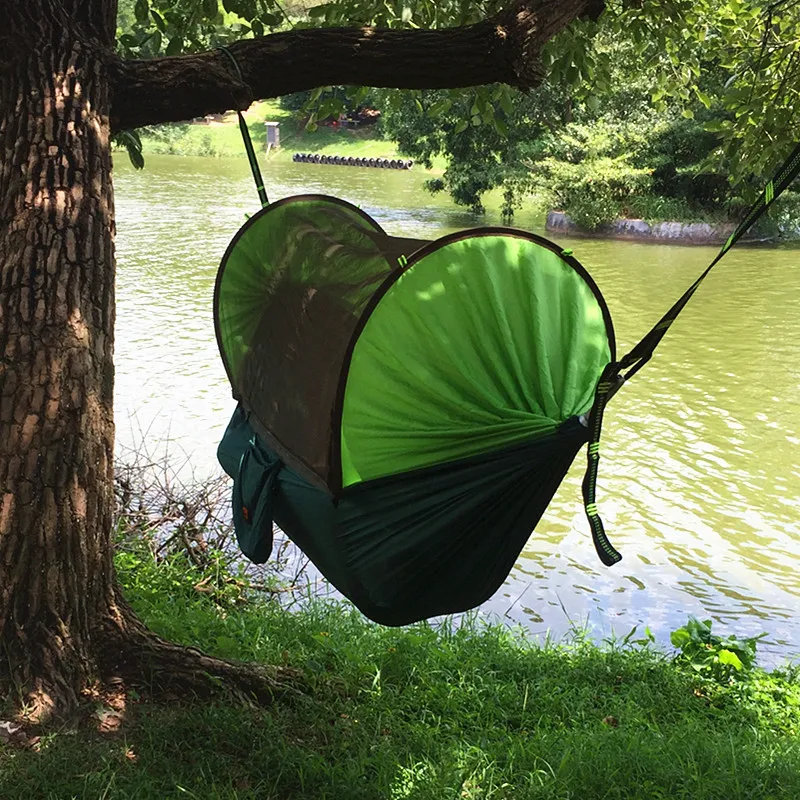 Multiuse Portable Hammock Camping Survivor ultralight Hammock with Mosquito Net Stuff Sack unnel Shape Swing Bed Tent