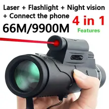 Практичные очки для просмотра HD телескоп Освещение лазерный Портативный монокулярный телескоп 22 мм оптика черный