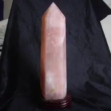 Ddh001079 НАТУРАЛЬНОЙ РОЗОВОЙ КВАРЦЕВЫЙ ТОЧКА ИСЦЕЛЕНИЕ+ Подставка