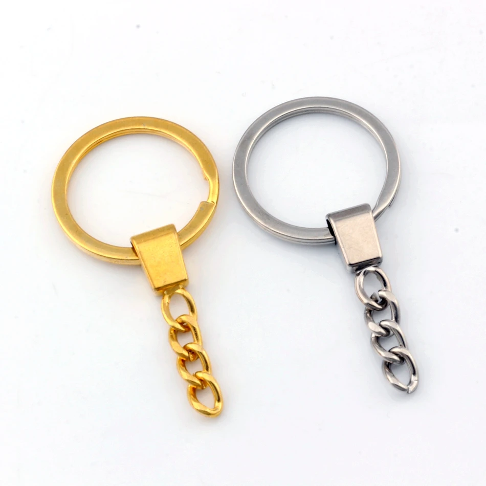 

4Pcs Key Chain Rings Teenitor Keychain Rings 1.39 Inch Key Ring with Chain Keychain Making Supplies Keychain For DIY, Car, Keys