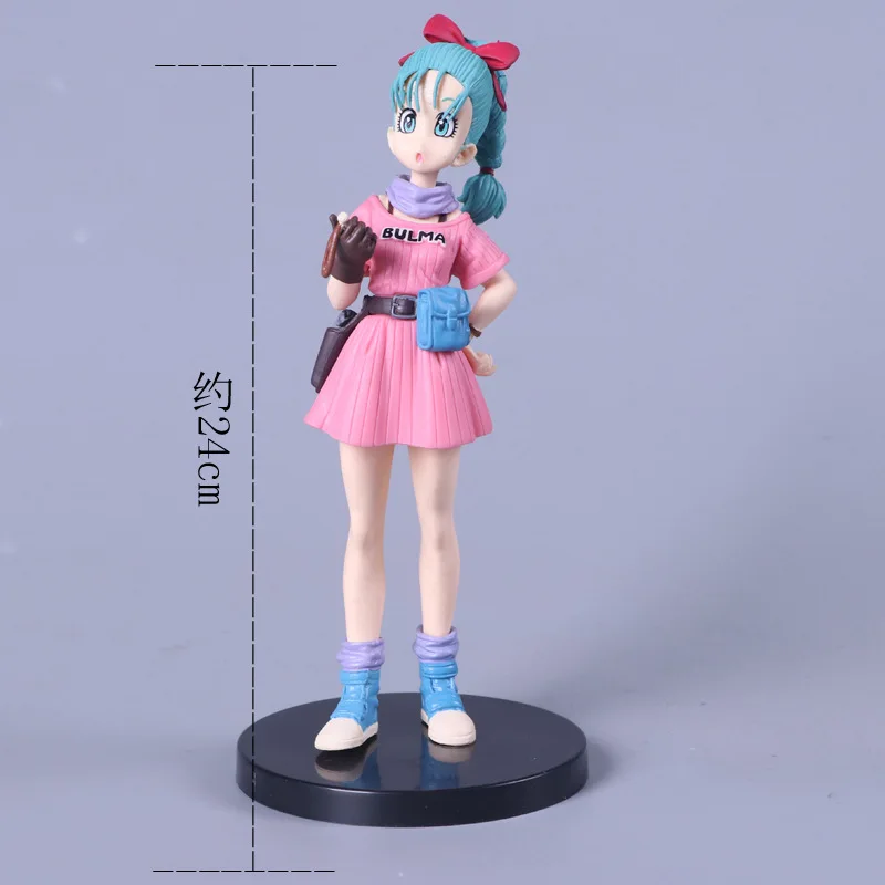 

Dragon Ball Z Bulma Pink Skirt Childhood Searching Ver. Action Figure DBZ Goku Friend PVC Collection Model 24cm