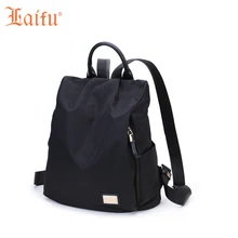 Laifu Marca Diseño Las Mujeres de Nylon Bolsa de Viaje Niñas Mochila Ligera Viajes De Compras De Moda A Prueba de agua Negro