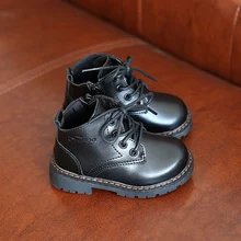 Taille 21-30 enfants De Mode en cuir bottes enfants martin bottes d’hiver chaussures pour garçons sneakers enfant en bas âge garçons d’hiver en caoutchouc bottes