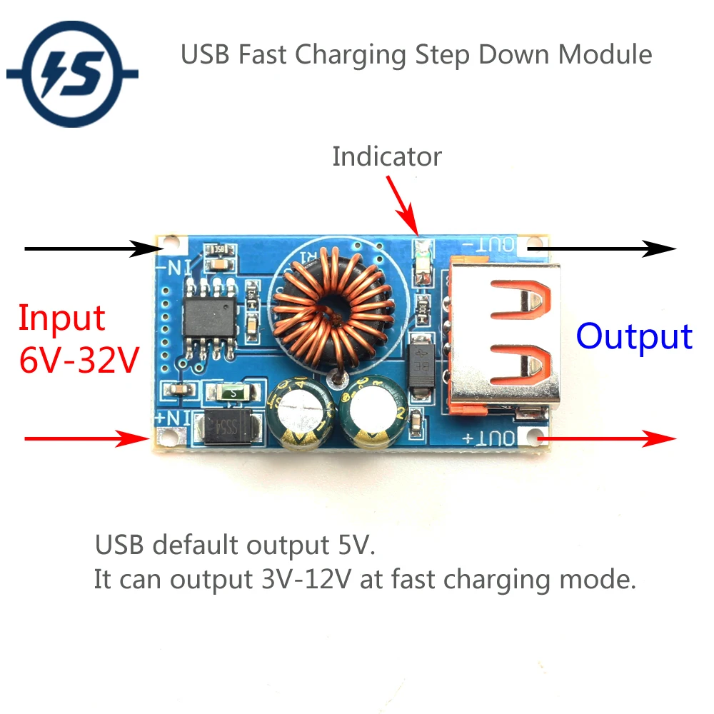 

USB DC Step-Down Module 12V 24V To QC2.0 QC3.0 Fast Charge Mobile Phone Charging Board For Apple Huawei FCP Quick Charger