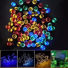 39.4FT 12 м 100 светодиодов солнечные панели СВЕТОДИОДНЫЕ гирлянды сказочные Рождественские Праздничные огни наружное освещение для украшения сада