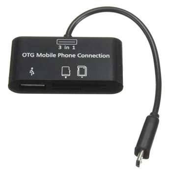

3in1 USB Adapter SD Card Reader card reader for OTG Mobile Phone New Black