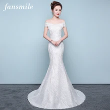 Fansmile Новое Simiple Mariage винтажное кружевное платье Русалка свадебное платье размера плюс подгонянное свадебное платье для невесты FSM-452M