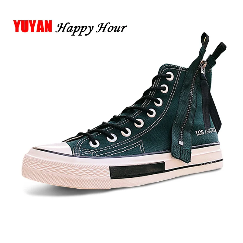 

Canvas Shoes Men Fashion Sneakers Cool Street Shoes Flat Cloth Men's Casual Shoes Brand Sneakers Breathable Black Green A316