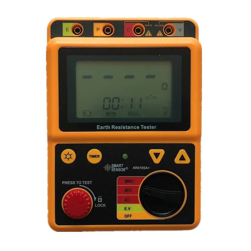 CHUNSHENN Portable Tester, Digital Earth Ground Resistance Tester Meter Range 0-2000 Ohm 2/3Lines AR4105B Measurement CHUNSHENN Portable Tester, Digital Earth Ground Resistance Tester Meter Range 0-2000 Ohm 2/3Lines AR4105B Measurement