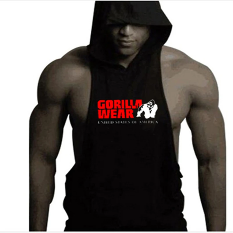 

Gym running vest bodybuilding clothing and fitness men Golden gorilla undershirt solid stringer tank top men sport undershirt