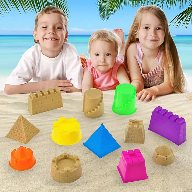 JIMITU 6 шт. портативный замок песок глина пляжные игрушки Новинка форма в виде пирамиды Строительная модель для детей Детские игрушки наборы