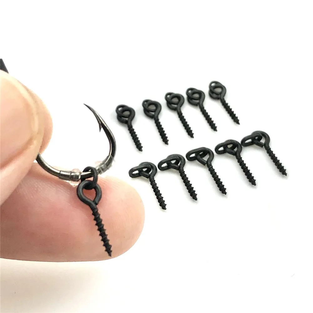 100Stück Karpfenangeln Boilie Schraube mit Ring Peg Pellet Halter Köder Schraube