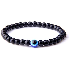 Hot Selling Black Stretch Turkish Evil Eyes Beaded Men Bracelets Natural Stone 6mm Beads Evil Eye Yoga Bracelet for Women Men Hot Selling Black Stretch Turkish Evil Eyes Beaded Men Bracelets Natural Stone 6mm Beads Evil Eye Yoga Bracelet for Women Men