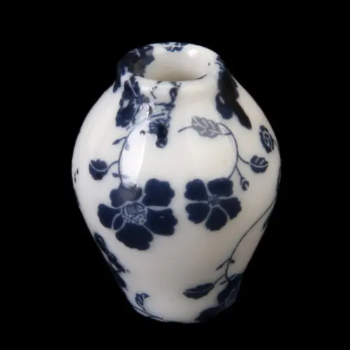 1/12 кукольный домик миниатюры керамика фарфоровая ваза голубая лоза-7 шт
