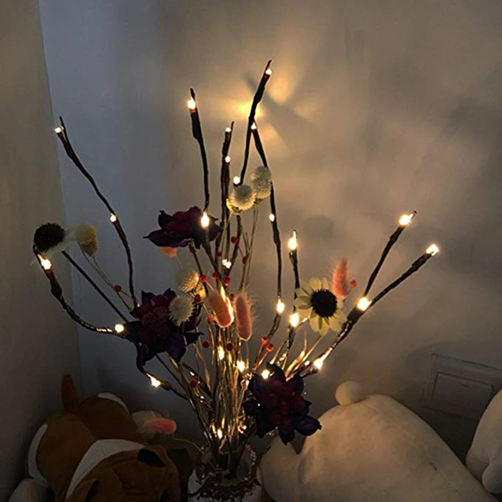 

Warm White Lighted Twig Branches 20LED Lights Artificial Tree Willow Branches Lamp for Home Holiday Party Decoration Decor