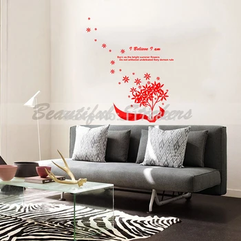 

110cm x 90cm "I Believe I Am" Flying Flower Multi Petals Car Sticker Beautiful Lady Decoration Art Wall Vinyl Decal 13 Colors