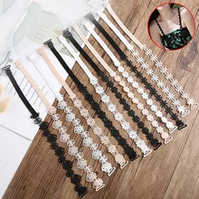 1 пара, сексуальный кружевной бюстгальтер с бретельками, женские открытые эластичные двойные плечевые ремни, регулируемый нескользящий ремень с пряжкой для бюстгальтера