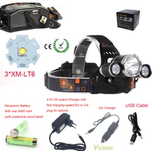 VICMAX RJ-5000 8000 Lm 3T6 СВЕТОДИОДНЫЕ Фары Фара Кемпинг Охота Фара 4 Режима Power Bank + 2*18650 Батарея + USB Автомобиля зарядное устройство