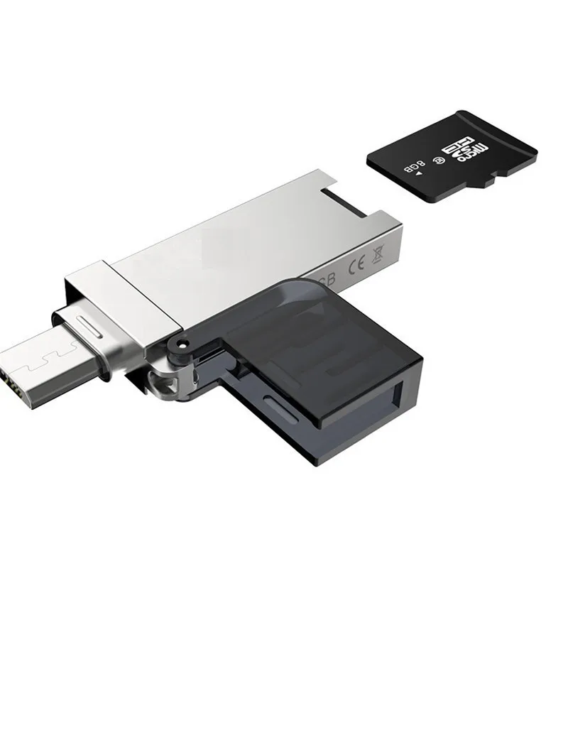 2 в 1 Micro USB OTG адаптер Мужской к USB 2,0 Женский конвертер TF Micro SD Android Phone Card Reader для samsung Xiaomi huawei