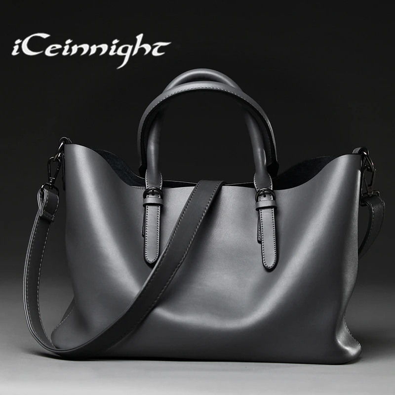 

iCeinnight Luxury European style women bag big casual tote luxury brand large shoulder shopping quality leather bolsa feminina