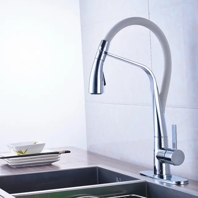 Cheap Chrome Finish Pull Out Bathroom Kitchen Faucet Mixer Tap Deck Mounted With Round Cover Cheap Chrome Finish Pull Out Bathroom Kitchen Faucet Mixer Tap Deck Mounted With Round Cover