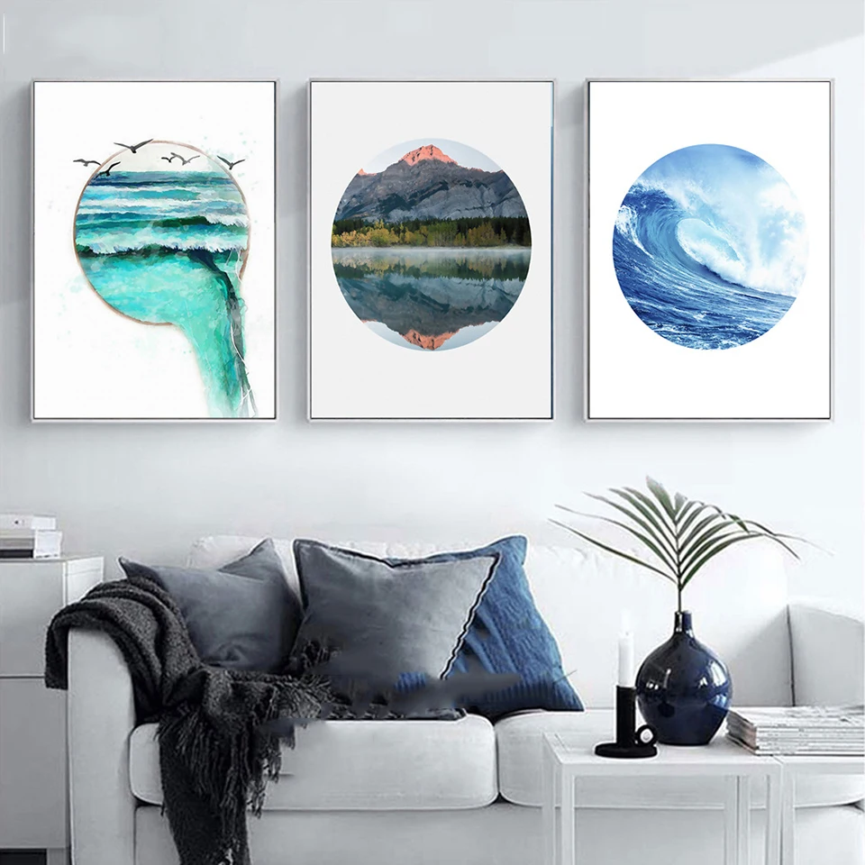 Gohipang-n-rdico-arte-de-la-lona-de-impresi-n-de-carteles-Circular-azul-olas-de (1)