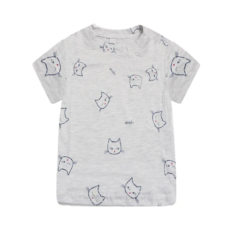 Casual Summer Cotton Baby Girls Boys Short Sleeved T-shirts Printed Children Tees Kids Tops For Age 2-7 Years Old