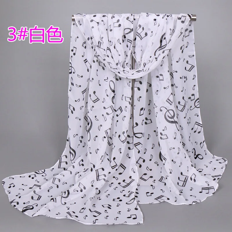 Женский длинный шифоновый шарф с принтом музыкальных нот 10 шт.|scarf shawl|echarpe