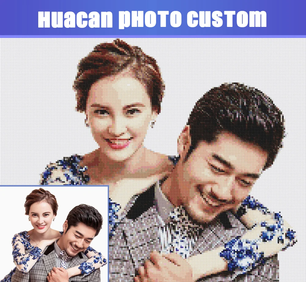 

Huacan Full Round Diamond Painting Photos Custom Picture Of Rhinestones 5D Diy Diamond Embroidery Make Your Own Diamond Mosaic