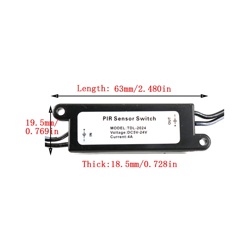 DC5V-24V переключатель пассивного инфракрасного датчика светодиодный контроллер DC Мужской и Женский штекер датчик присутствия человека для светодиодной полосы света 4A TDL- JQ
