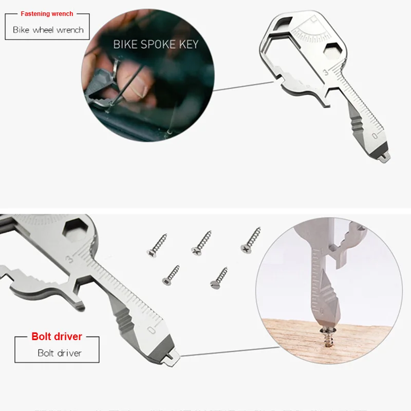 

24 in 1 Outdoor Multifunctional Tool Key Wrench Screwdriver Box Opener Wire Cut Tool for Camping DTT88